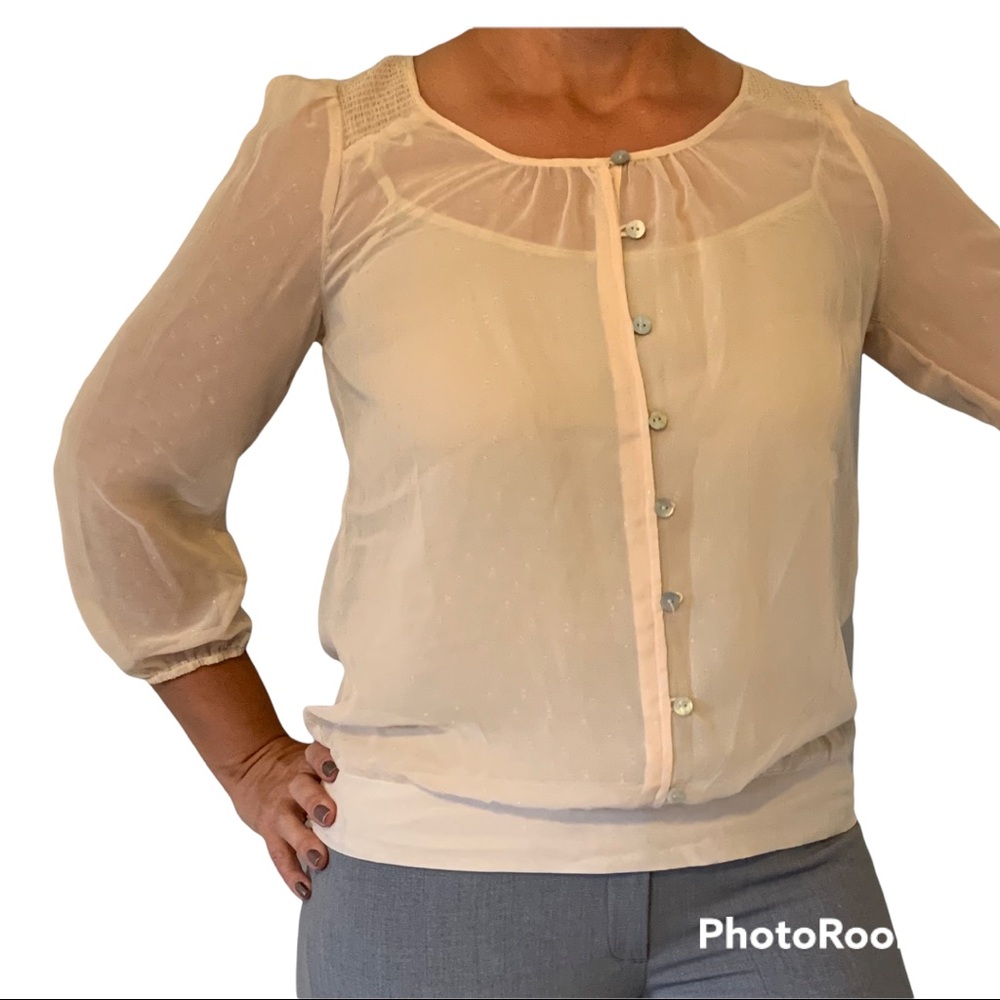 Limited - Sheer/Nude Blouse with under tank - Sz M